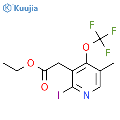 Ethyl 2-iodo-5-methyl-4-(trifluoromethoxy)pyridine-3-acetate structure