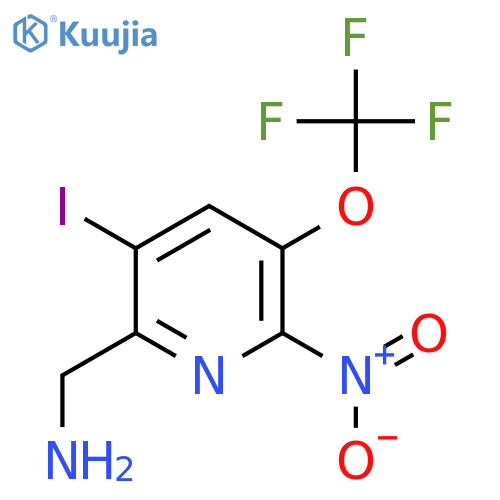 2-(Aminomethyl)-3-iodo-6-nitro-5-(trifluoromethoxy)pyridine structure