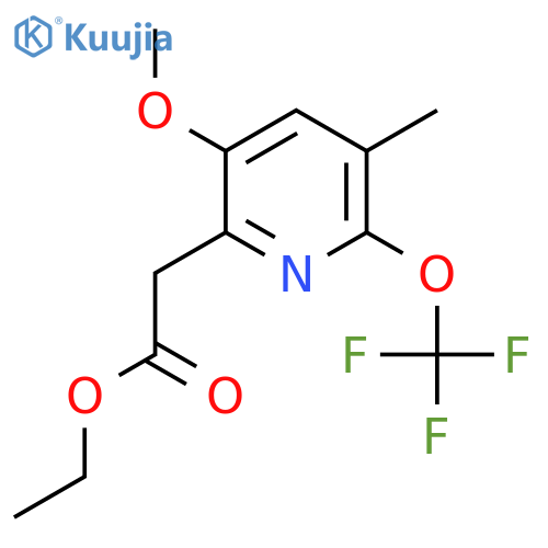 Ethyl 3-methoxy-5-methyl-6-(trifluoromethoxy)pyridine-2-acetate structure