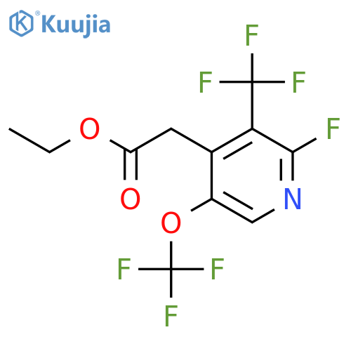 Ethyl 2-fluoro-5-(trifluoromethoxy)-3-(trifluoromethyl)pyridine-4-acetate structure
