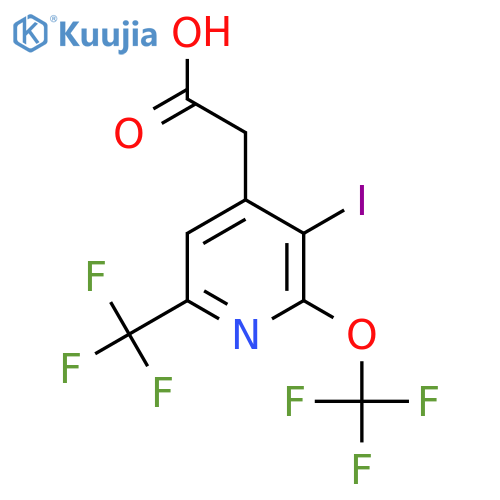 3-Iodo-2-(trifluoromethoxy)-6-(trifluoromethyl)pyridine-4-acetic acid structure