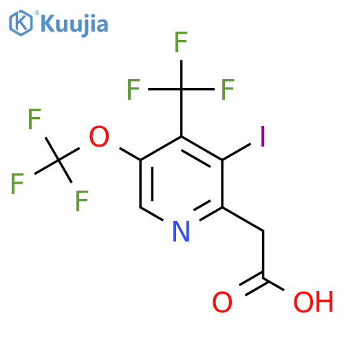 3-Iodo-5-(trifluoromethoxy)-4-(trifluoromethyl)pyridine-2-acetic acid structure