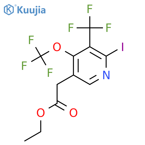 Ethyl 2-iodo-4-(trifluoromethoxy)-3-(trifluoromethyl)pyridine-5-acetate structure
