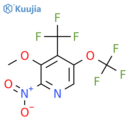 3-Methoxy-2-nitro-5-(trifluoromethoxy)-4-(trifluoromethyl)pyridine structure