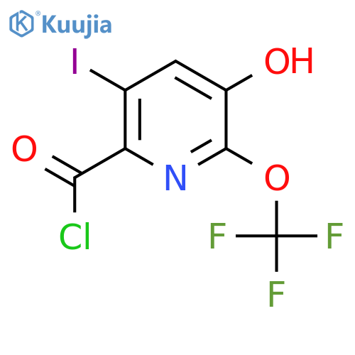 3-Hydroxy-5-iodo-2-(trifluoromethoxy)pyridine-6-carbonyl chloride structure