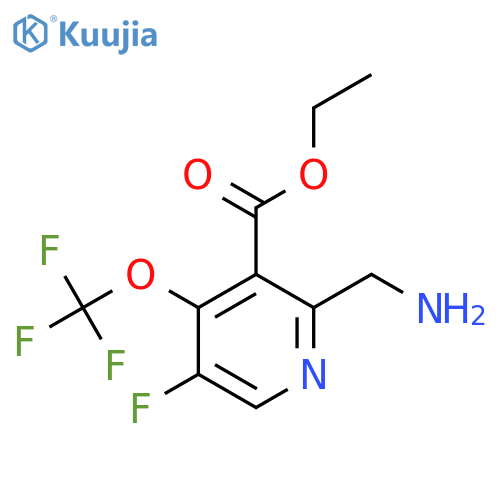 Ethyl 2-(aminomethyl)-5-fluoro-4-(trifluoromethoxy)pyridine-3-carboxylate structure