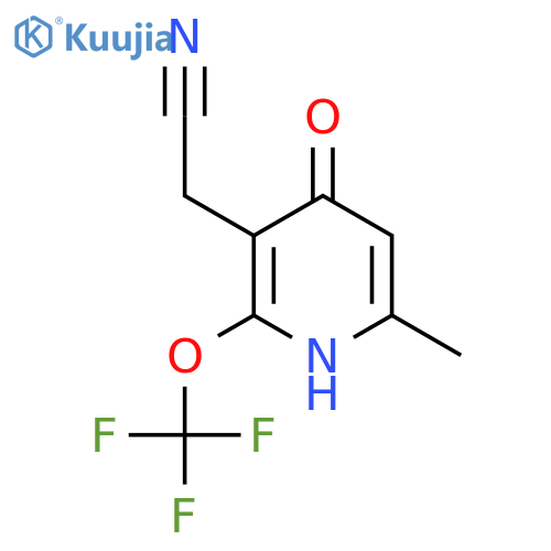 4-Hydroxy-6-methyl-2-(trifluoromethoxy)pyridine-3-acetonitrile structure