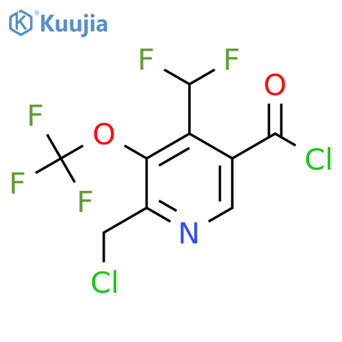 2-(Chloromethyl)-4-(difluoromethyl)-3-(trifluoromethoxy)pyridine-5-carbonyl chloride structure