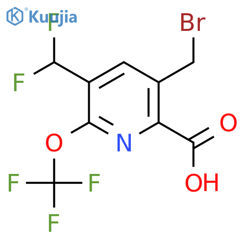 3-(Bromomethyl)-5-(difluoromethyl)-6-(trifluoromethoxy)pyridine-2-carboxylic acid structure
