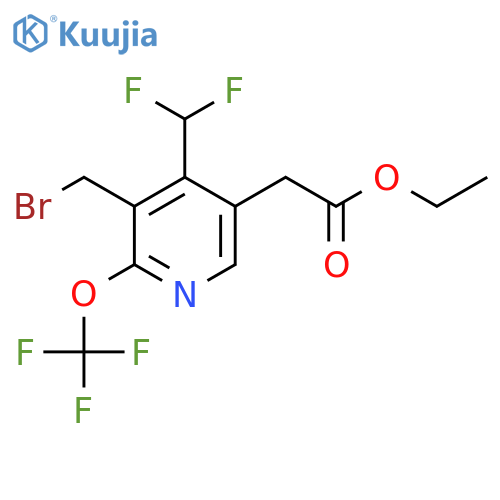 Ethyl 3-(bromomethyl)-4-(difluoromethyl)-2-(trifluoromethoxy)pyridine-5-acetate structure