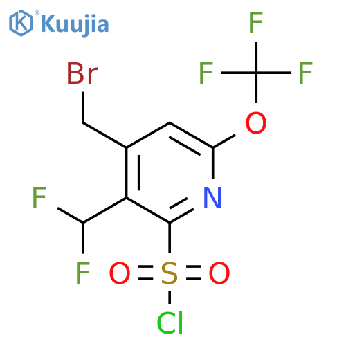 4-(Bromomethyl)-3-(difluoromethyl)-6-(trifluoromethoxy)pyridine-2-sulfonyl chloride structure