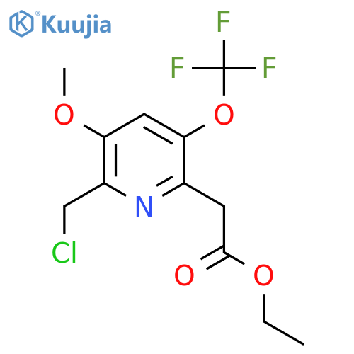 Ethyl 2-(chloromethyl)-3-methoxy-5-(trifluoromethoxy)pyridine-6-acetate structure