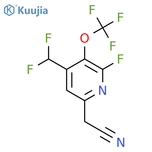 4-(Difluoromethyl)-2-fluoro-3-(trifluoromethoxy)pyridine-6-acetonitrile structure