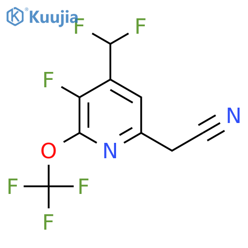 4-(Difluoromethyl)-3-fluoro-2-(trifluoromethoxy)pyridine-6-acetonitrile structure