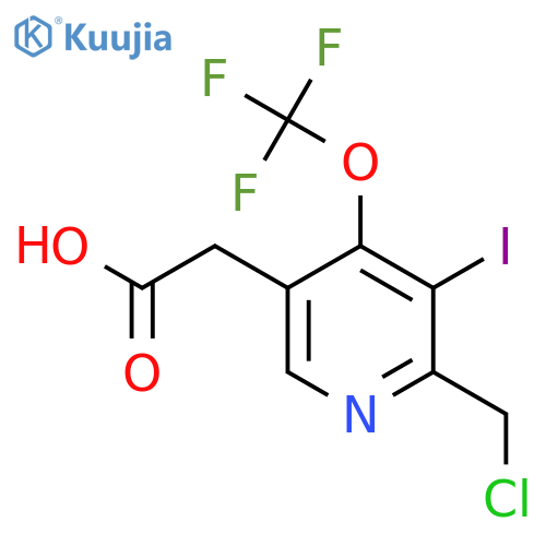 2-(Chloromethyl)-3-iodo-4-(trifluoromethoxy)pyridine-5-acetic acid structure
