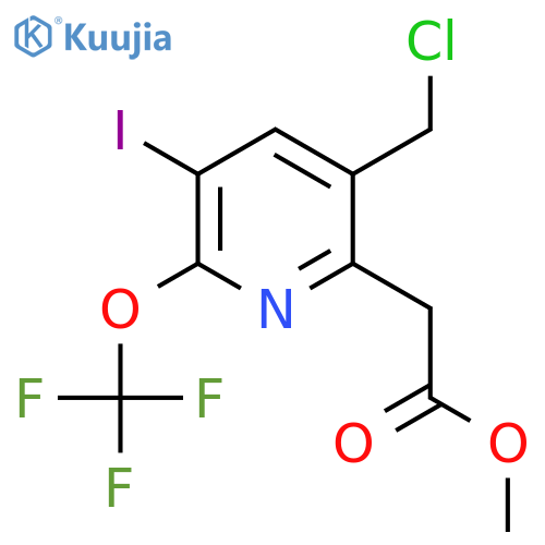Methyl 3-(chloromethyl)-5-iodo-6-(trifluoromethoxy)pyridine-2-acetate structure
