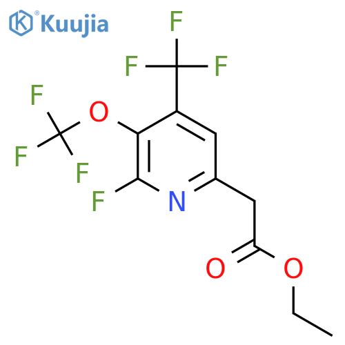 Ethyl 2-fluoro-3-(trifluoromethoxy)-4-(trifluoromethyl)pyridine-6-acetate structure