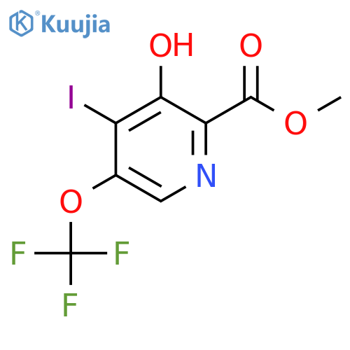Methyl 3-hydroxy-4-iodo-5-(trifluoromethoxy)pyridine-2-carboxylate structure