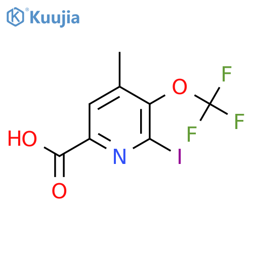 2-Iodo-4-methyl-3-(trifluoromethoxy)pyridine-6-carboxylic acid structure