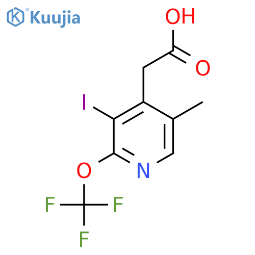 3-Iodo-5-methyl-2-(trifluoromethoxy)pyridine-4-acetic acid structure