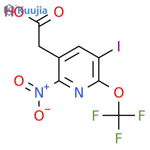 3-Iodo-6-nitro-2-(trifluoromethoxy)pyridine-5-acetic acid structure