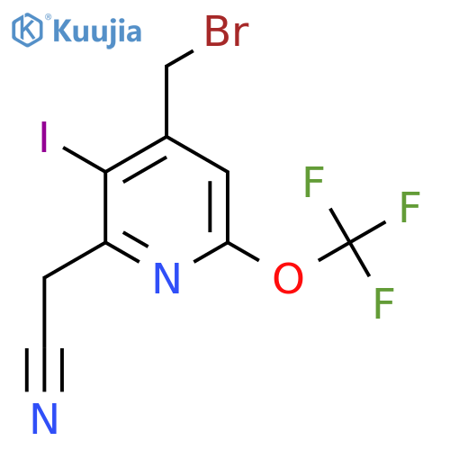 4-(Bromomethyl)-3-iodo-6-(trifluoromethoxy)pyridine-2-acetonitrile structure