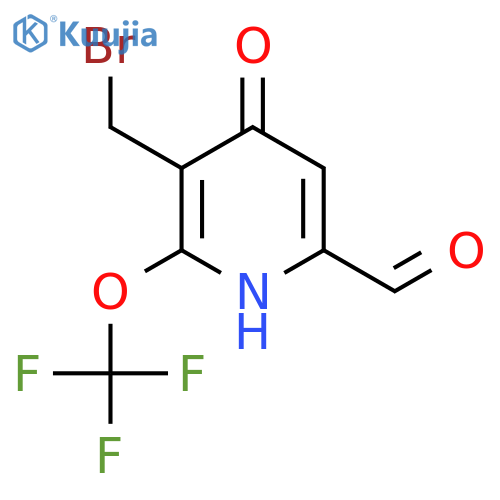 3-(Bromomethyl)-4-hydroxy-2-(trifluoromethoxy)pyridine-6-carboxaldehyde structure