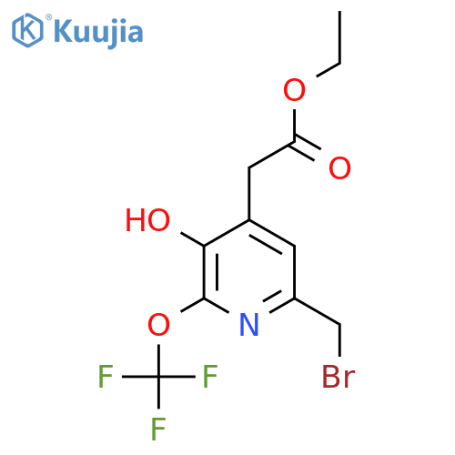 Ethyl 6-(bromomethyl)-3-hydroxy-2-(trifluoromethoxy)pyridine-4-acetate structure