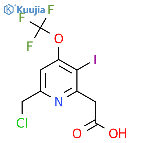 6-(Chloromethyl)-3-iodo-4-(trifluoromethoxy)pyridine-2-acetic acid structure