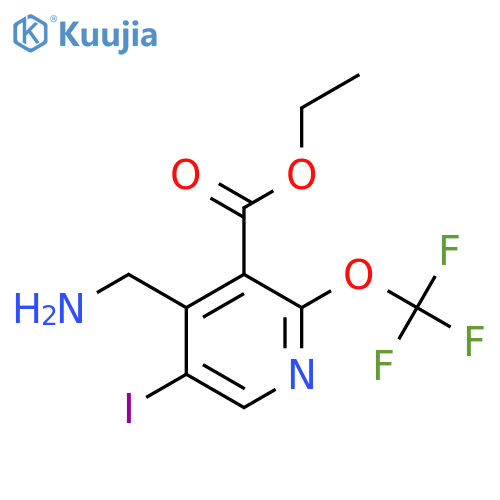 Ethyl 4-(aminomethyl)-5-iodo-2-(trifluoromethoxy)pyridine-3-carboxylate structure