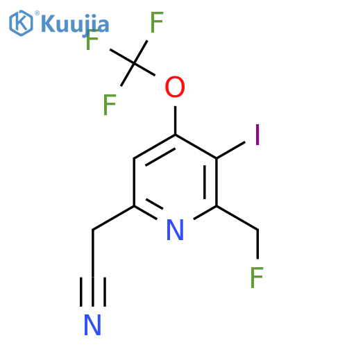 2-(Fluoromethyl)-3-iodo-4-(trifluoromethoxy)pyridine-6-acetonitrile structure
