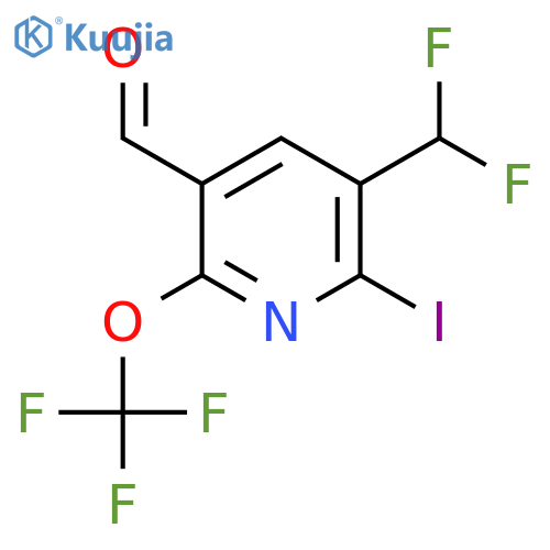 3-(Difluoromethyl)-2-iodo-6-(trifluoromethoxy)pyridine-5-carboxaldehyde structure