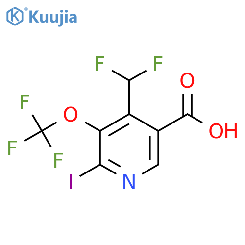 4-(Difluoromethyl)-2-iodo-3-(trifluoromethoxy)pyridine-5-carboxylic acid structure
