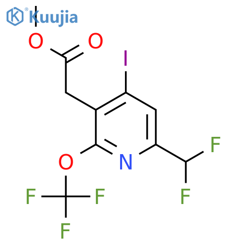 Methyl 6-(difluoromethyl)-4-iodo-2-(trifluoromethoxy)pyridine-3-acetate structure