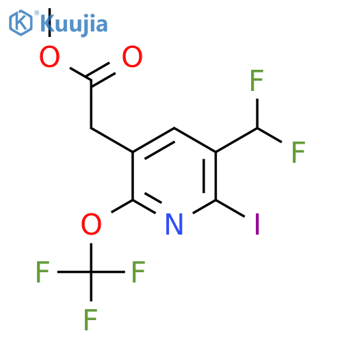 Methyl 3-(difluoromethyl)-2-iodo-6-(trifluoromethoxy)pyridine-5-acetate structure