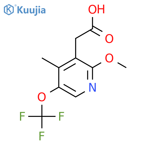 2-Methoxy-4-methyl-5-(trifluoromethoxy)pyridine-3-acetic acid structure