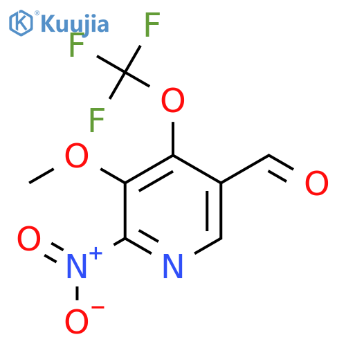 3-Methoxy-2-nitro-4-(trifluoromethoxy)pyridine-5-carboxaldehyde structure
