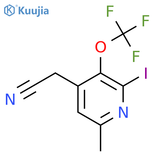 2-Iodo-6-methyl-3-(trifluoromethoxy)pyridine-4-acetonitrile structure