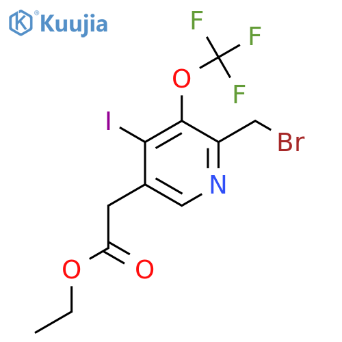 Ethyl 2-(bromomethyl)-4-iodo-3-(trifluoromethoxy)pyridine-5-acetate structure