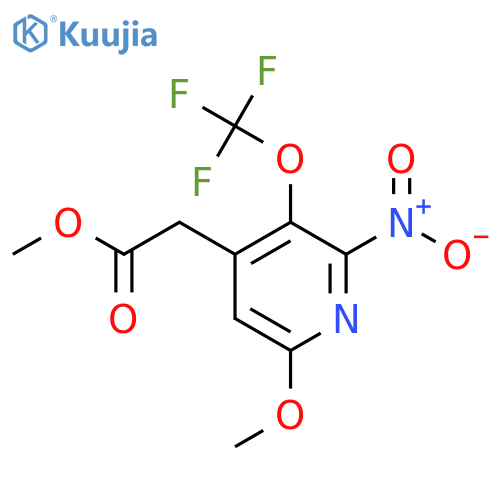 Methyl 6-methoxy-2-nitro-3-(trifluoromethoxy)pyridine-4-acetate structure