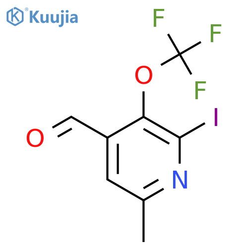 2-Iodo-6-methyl-3-(trifluoromethoxy)pyridine-4-carboxaldehyde structure