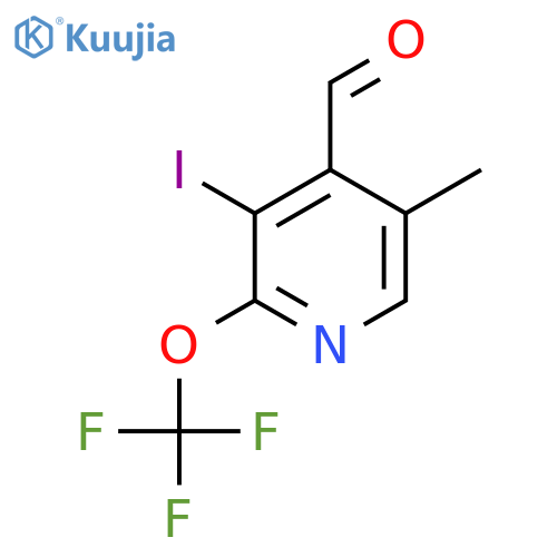 3-Iodo-5-methyl-2-(trifluoromethoxy)pyridine-4-carboxaldehyde structure