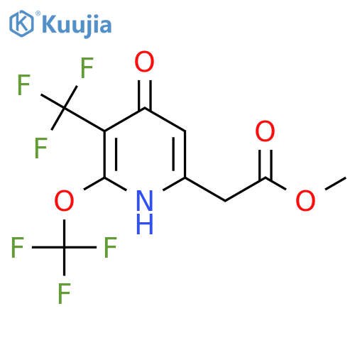 Methyl 4-hydroxy-2-(trifluoromethoxy)-3-(trifluoromethyl)pyridine-6-acetate structure