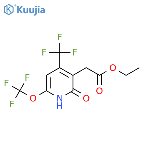 Ethyl 2-hydroxy-6-(trifluoromethoxy)-4-(trifluoromethyl)pyridine-3-acetate structure