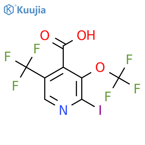 2-Iodo-3-(trifluoromethoxy)-5-(trifluoromethyl)pyridine-4-carboxylic acid structure