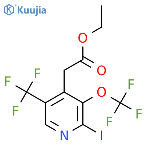 Ethyl 2-iodo-3-(trifluoromethoxy)-5-(trifluoromethyl)pyridine-4-acetate structure