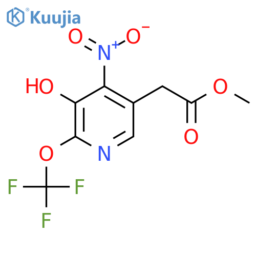 Methyl 3-hydroxy-4-nitro-2-(trifluoromethoxy)pyridine-5-acetate structure