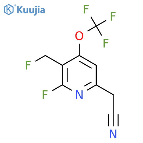 2-Fluoro-3-(fluoromethyl)-4-(trifluoromethoxy)pyridine-6-acetonitrile structure