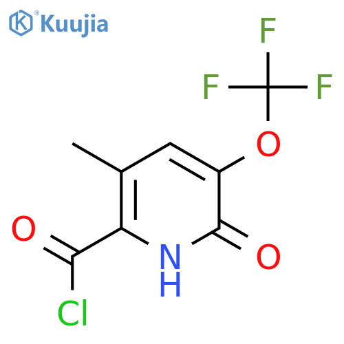 2-Hydroxy-5-methyl-3-(trifluoromethoxy)pyridine-6-carbonyl chloride structure