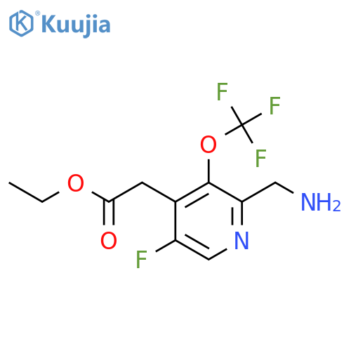 Ethyl 2-(aminomethyl)-5-fluoro-3-(trifluoromethoxy)pyridine-4-acetate structure